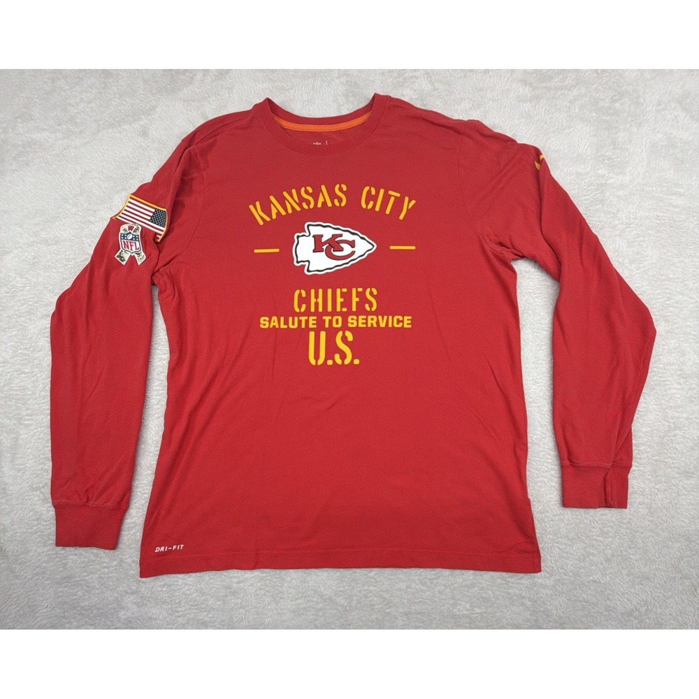 Nike Kansas City Chiefs Salute To Service Sideline Performance Shirt Men's Large